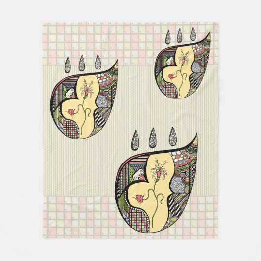 Eine Blume innerhalb des Fleece Blankes (Vorderseite)