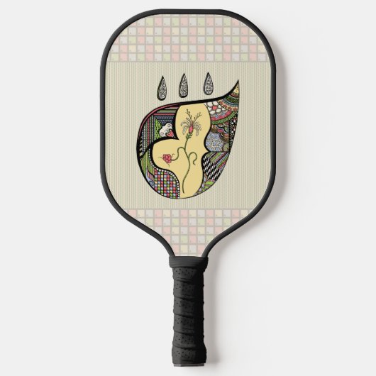 Eine Blume innerhalb Pickleball Schläger (Vorderseite)