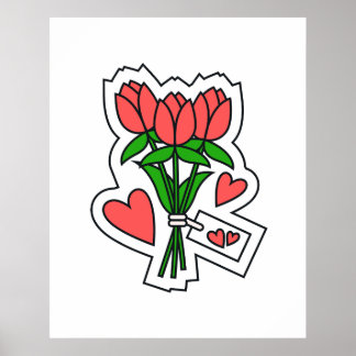 Eine Blume mit einer Liebe Poster