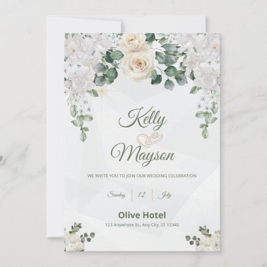 Eine blumengeschworene Einladung zur Hochzeit (Vorderseite)