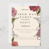 Eine blumenmassgeschneiderte Einladung zum Geburts (Vorderseite)