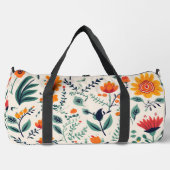 Eine Blumenmuster-Tasche mit lebendigem Orange Duffle Bag (Vorderseite)