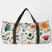 Eine Blumenmuster-Tasche mit lebendigem Orange Duffle Bag (Rückseite)