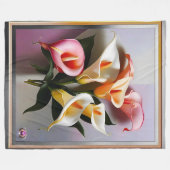 Eine Blüte von Calla Lilies in Pastellfarben Fleecedecke (Vorderseite (Horizontal))