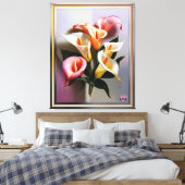 Eine Blüte von Calla Lilies in Pastellfarben Leinwanddruck (Insitu (Schlafzimmer))