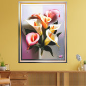 Eine Blüte von Calla Lilies in Pastellfarben Leinwanddruck (Insitu (Wohnzimmer))