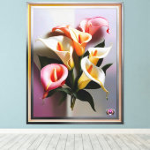 Eine Blüte von Calla Lilies in Pastellfarben Leinwanddruck (Insitu (Holzboden))