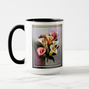 Eine Blüte von Calla Lilies in Pastellfarben Tasse