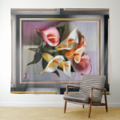 Eine Blüte von Calla Lilies in Pastellfarben Wandteppich (Beispiel (Horizontal))