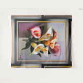 Eine Blüte von Calla Lilies in Pastellfarben Wandteppich (Vorderseite (Horizontal))