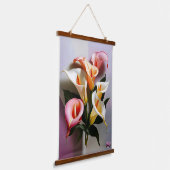 Eine Blüte von Calla Lilies in Pastellfarben Wandteppich Mit Holzrahmen (Gewinkelt)