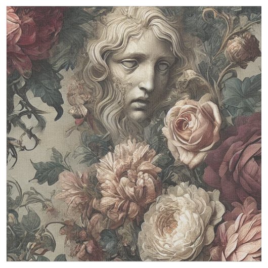 Eine Blütezeit, die auf - Gothic Statement Tile zu Stoff (Nahaufnahme)