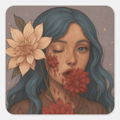 Eine blutige Tragödie Quadratischer Aufkleber (Vorderseite)