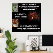 EINE BOTSCHAFT DER WILDTIERE POEM POSTER (Heimbüro)