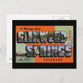 Eine Botschaft von Glenwood Springs Colorado Postkarte (Vorne/Hinten)