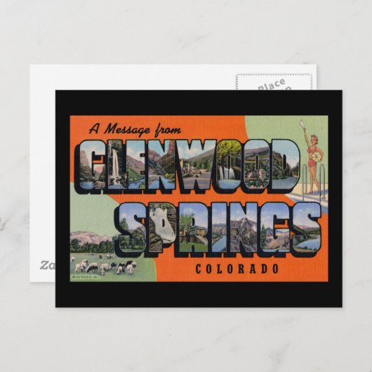 Eine Botschaft von Glenwood Springs Colorado Postkarte (Vorne/Hinten)