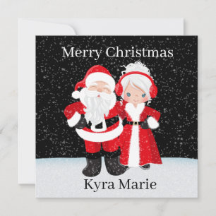 Eine Botschaft von Santa und Frau Claus Feiertagskarte