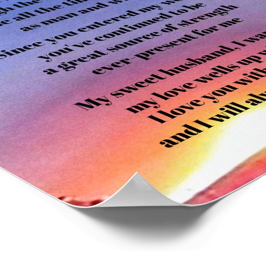 EINE BOTSCHAFT ZU MEINEM HUSBAND POSTER (Ecke)