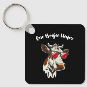 Eine Boujee-Färse Lustige Kuh Vintage Retro Schlüsselanhänger