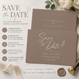 eine braune Mauer mit Save The Date