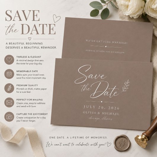eine braune Mauer mit Save The Date