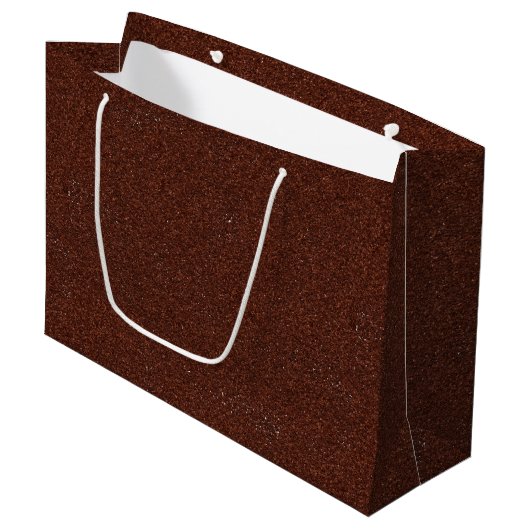 Eine braune Papiertüte mit weißem Griff Große Geschenktüte (Vorderseite Schrägansicht)