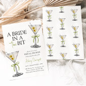 Eine Braut in einem Tini Bit Dirty Martini Brautpa Einladung