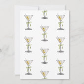 Eine Braut in einem Tini Bit Dirty Martini Brautpa Einladung (Rückseite)