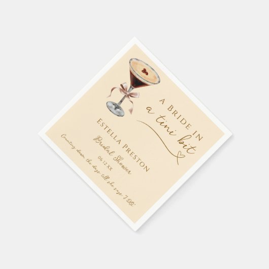 Eine Braut in einem Tini-Bit Herz Martini-Brautpar Serviette (Ecke)