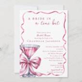 Eine Braut in einem Tini-Bit Pink Martini-Brautpar Einladung (Vorderseite)