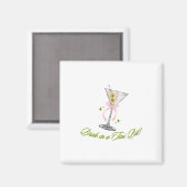 Eine Braut in einem winzigen Bride Schwanz Martini Magnet (Vorderseite/Rückseite)