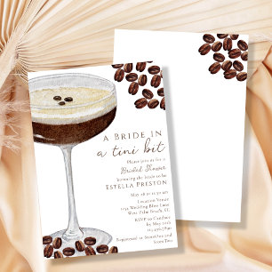 Eine Braut in einem winzigen Martini-Junggesellinn Einladung