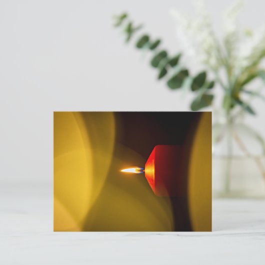 Eine brennende Kerze Postkarte (Stehend Vorderseite)