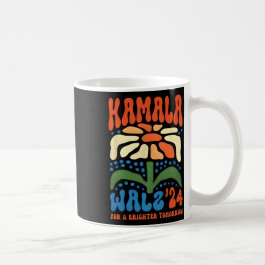 Eine Brighter Tomorrow Boho Ästhetik Kamala Waltz Kaffeetasse (Rechts)