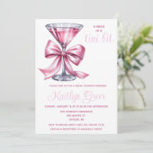 Eine Brille in einer Tini-Bit, rosa Martini-Brautp Einladung (Stehend Vorderseite)