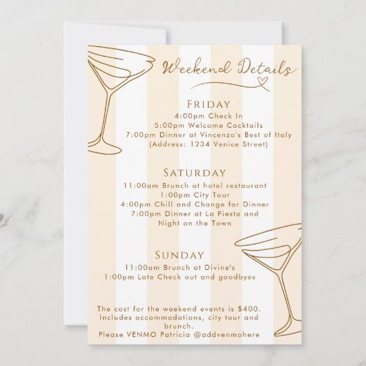 Eine Brücke in einem Tini-Bit Bachelorette-Tour Einladung (Rückseite)