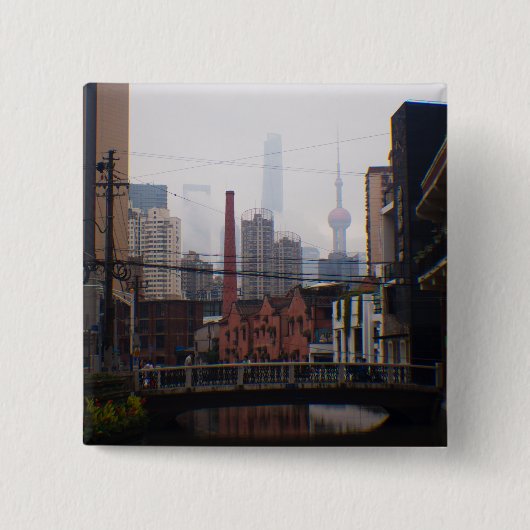 Eine Brücke in Shanghai Button (Vorderseite)