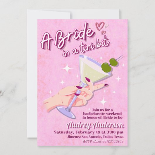 Eine Brücke in Tini Bit Bachelorette Wochenendreis Einladung (Vorderseite)