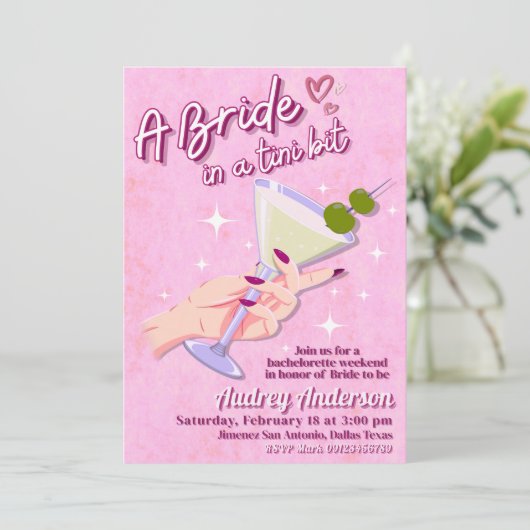 Eine Brücke in Tini Bit Bachelorette Wochenendreis Einladung (Stehend Vorderseite)