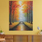 eine Brücke über einen Bach mit Bäumen Leinwanddruck (Insitu (Wohnzimmer))