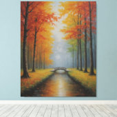 eine Brücke über einen Bach mit Bäumen Leinwanddruck (Insitu (Holzboden))