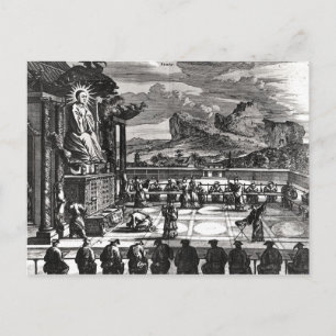Eine buddhistische Zeremonie von "Indiae Orientali Postkarte