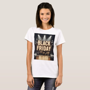 eine Bühne mit einem Schild, auf dem schwarzer Fre T-Shirt