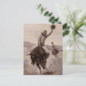 Eine Bulle reiten | Elling William Gollings Postkarte (Stehend Vorderseite)