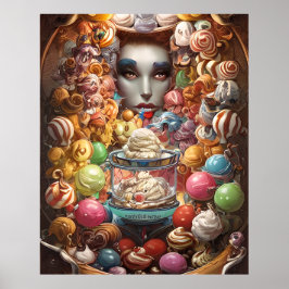 Eine bunte Eisdiele voller Dinge Poster