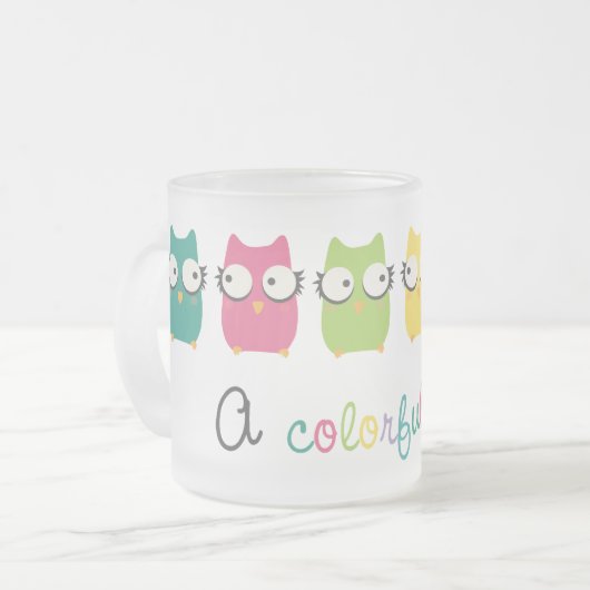 Eine bunte Leben-Tasse oder -glas Mattglastasse (Vorderseite Links)