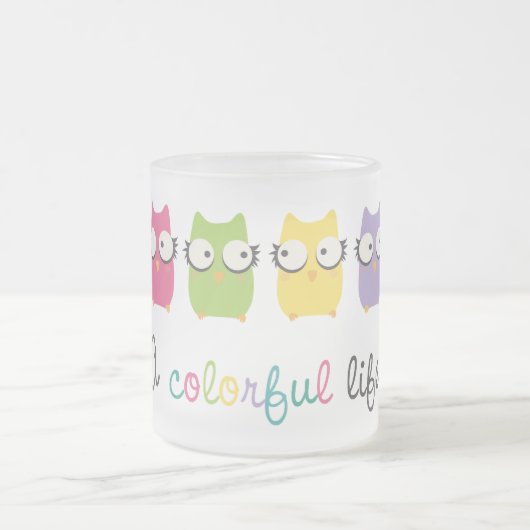 Eine bunte Leben-Tasse oder -glas Mattglastasse (Mittel)