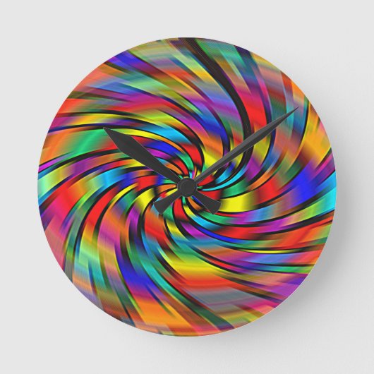 Eine bunte Pinwheel-Uhr Runde Wanduhr (Vorderseite)