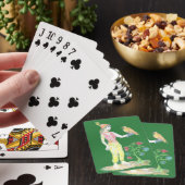 Eine Buntstiftzeichnung einer Frau Spielkarten (In Situ)