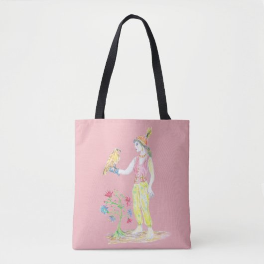 Eine Buntstiftzeichnung einer Frau Tasche (Vorderseite)